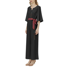 Load image into Gallery viewer, Dolman Sleeve Belted Wide Leg Jumpsuit
