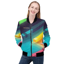 Load image into Gallery viewer, Womens Zip Up Print Bomber Jacket
