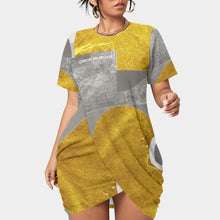 Load image into Gallery viewer, All-Over Print Women’s Stacked Hem Dress With Short Sleeve（Plus Size）
