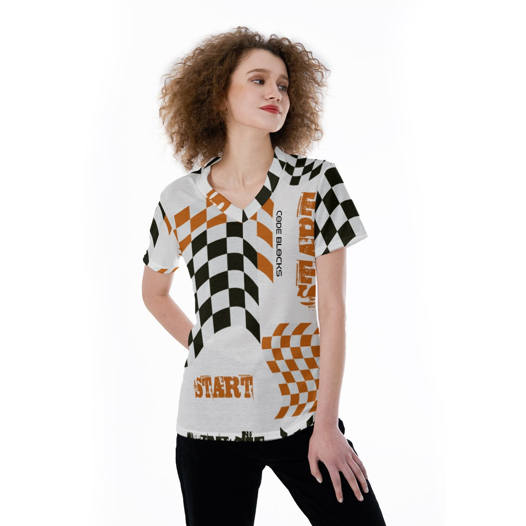 All-Over Print V-neck Women's T-shirt