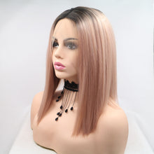 Load image into Gallery viewer, 13*3&quot; Lace Front Wigs Synthetic Mid-length Straight 12&quot; 130% Density
