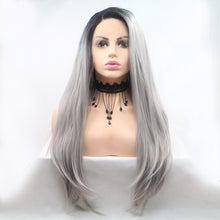 Load image into Gallery viewer, 13*3&quot; Lace Front Wigs Synthetic Long Straight 24&quot; 130% Density
